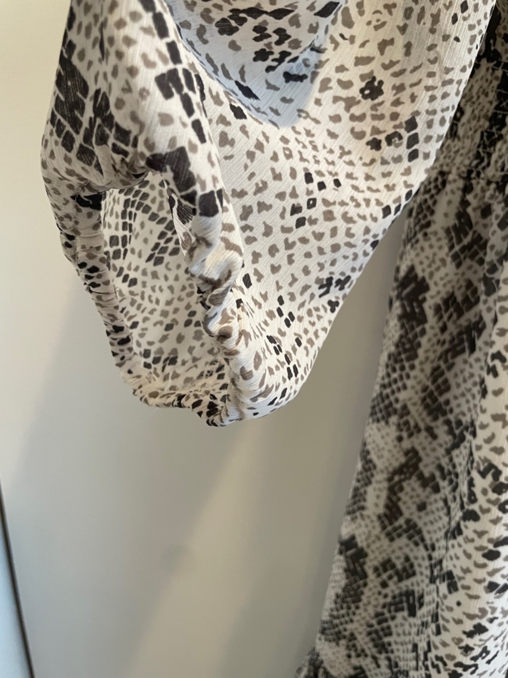 J. Crew Snake-Print Tiered Midi Dress in White and Gray - Picture 5 of 6